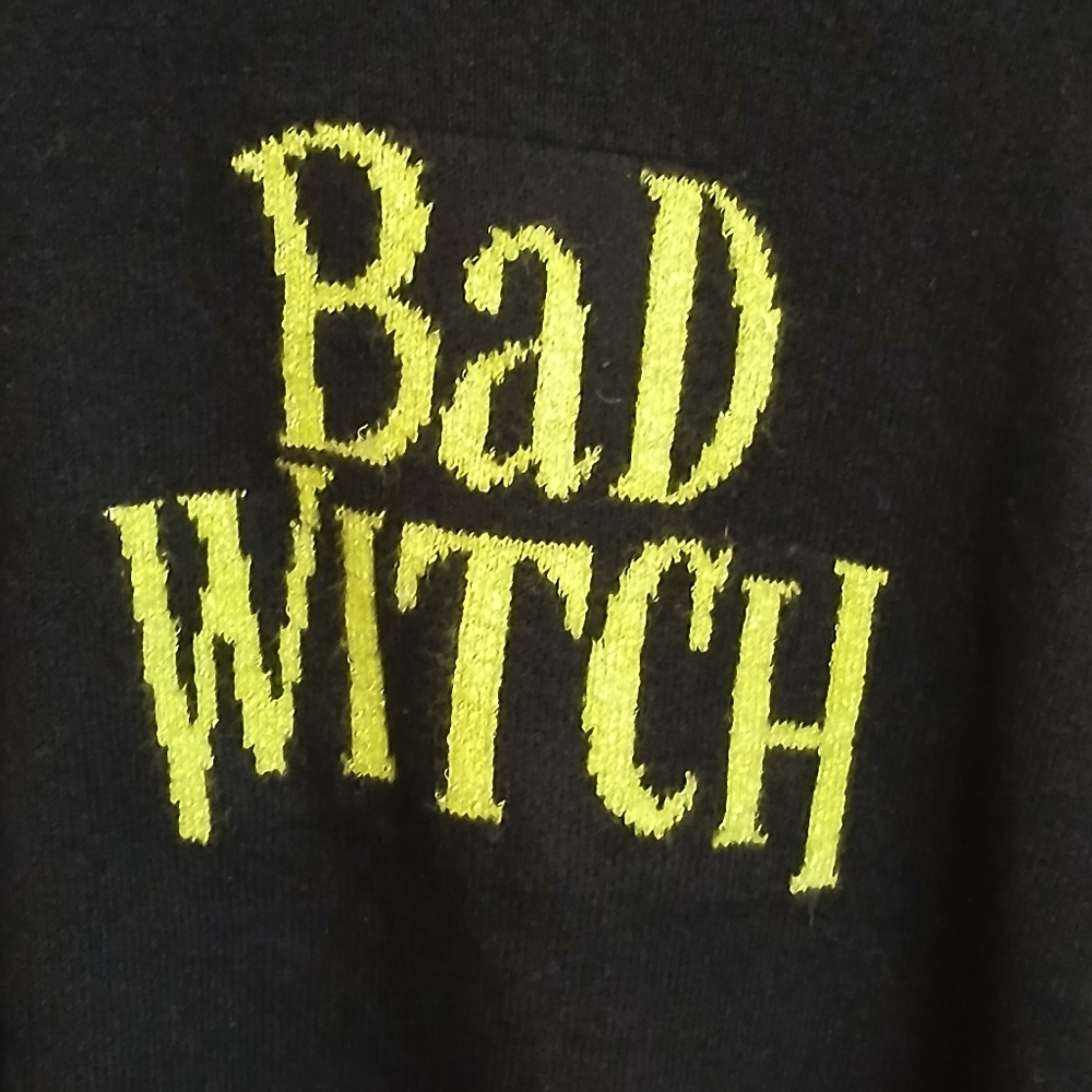 Vince Camuto Halloween Bad Witch Sweater Sz Lg Sparkle - Picture 2 of 7